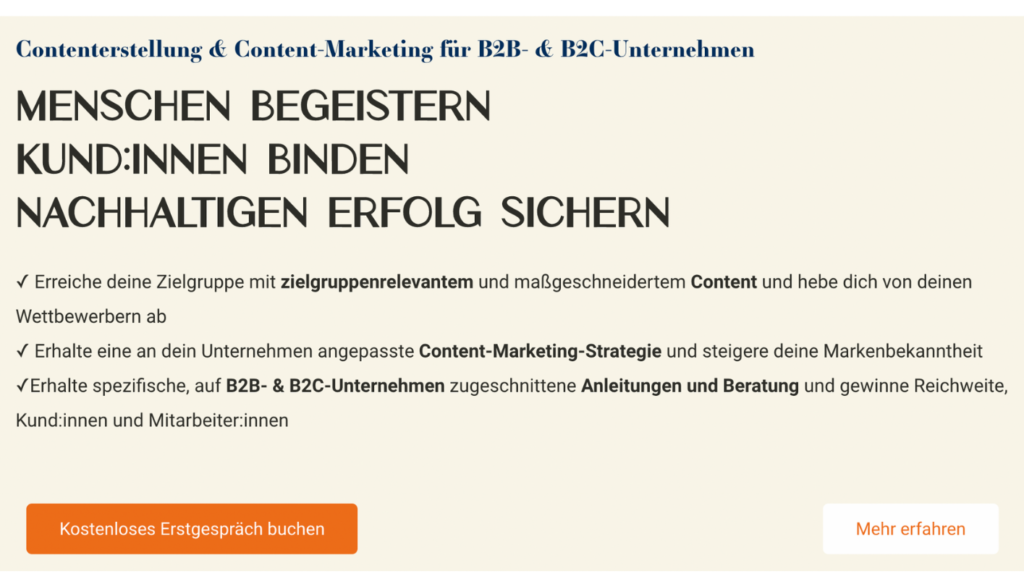 Sarah Viana Writing Copywriting Ghostwriting Landingpage overview